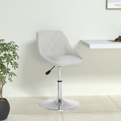 Silla de comedor de cuero sintético blanco
