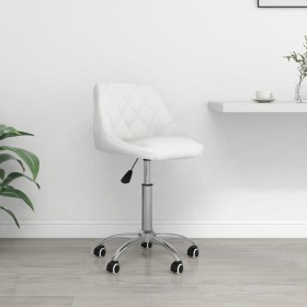 Silla de oficina giratoria de cuero sintético blanco