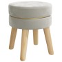 Hocker redondo gris claro terciopelo