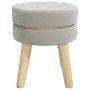 Hocker redondo gris claro terciopelo