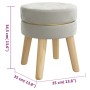 Hocker redondo gris claro terciopelo