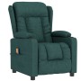 Sillón de masaje de tela verde oscuro