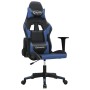 Silla gaming de masaje cuero sintético negro y azul