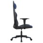 Silla gaming de masaje cuero sintético negro y azul