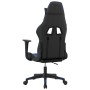 Silla gaming de masaje cuero sintético negro y azul