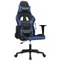 Silla gaming de masaje cuero sintético negro y azul