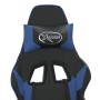 Silla gaming de masaje cuero sintético negro y azul
