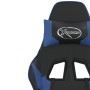 Silla gaming de masaje cuero sintético negro y azul