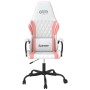 Silla gaming de masaje cuero sintético blanco y rosa