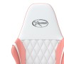 Silla gaming de masaje cuero sintético blanco y rosa
