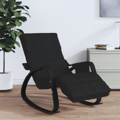 Silla mecedora de tela negro