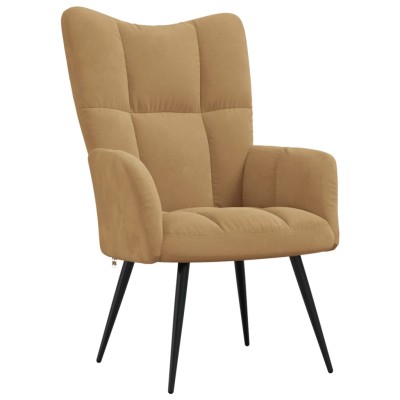 Sillón de relax de terciopelo marrón
