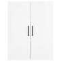 Aparador alto madera contrachapada blanco brillo 69,5x34x180 cm