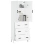 Aparador alto madera contrachapada blanco 69,5x34x180 cm