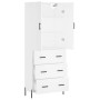 Aparador alto madera contrachapada blanco 69,5x34x180 cm