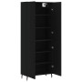 Aparador alto madera contrachapada negro 69,5x34x180 cm