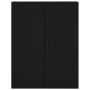 Aparador alto madera contrachapada negro 69,5x34x180 cm