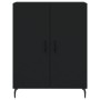 Aparador alto madera contrachapada negro 69,5x34x180 cm