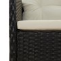 Set de muebles de jardín 2 pzas y cojines ratán sintético negro