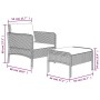 Set de muebles de jardín 2 pzas y cojines ratán sintético negro