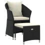 Set de muebles de jardín 2 pzas y cojines ratán sintético negro