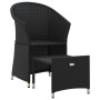 Set de muebles de jardín 2 pzas y cojines ratán sintético negro