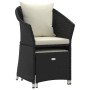 Set de muebles de jardín 2 pzas y cojines ratán sintético negro