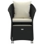 Set de muebles de jardín 2 pzas y cojines ratán sintético negro