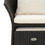 Set de muebles de jardín 2 pzas y cojines ratán sintético negro
