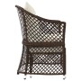 Set muebles de jardín 2 piezas y cojines ratán sintético marrón