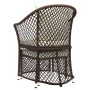 Set muebles de jardín 2 piezas y cojines ratán sintético marrón