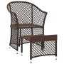 Set muebles de jardín 2 piezas y cojines ratán sintético marrón
