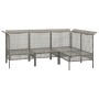 Set de muebles de jardín 4 pzas y cojines ratán sintético gris