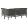 Set de muebles de jardín 4 pzas y cojines ratán sintético gris