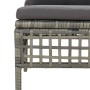 Set de muebles de jardín 4 pzas y cojines ratán sintético gris