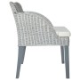Silla de comedor con cojín ratán natural gris