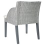 Silla de comedor con cojín ratán natural gris