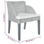 Silla de comedor con cojín ratán natural gris