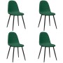 Sillas de comedor 4 unidades terciopelo verde oscuro