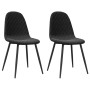 Sillas de comedor 2 unidades terciopelo negro