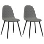 Sillas de comedor 2 unidades terciopelo gris claro