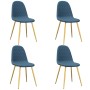 Sillas de comedor 4 unidades terciopelo azul
