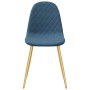 Sillas de comedor 4 unidades terciopelo azul