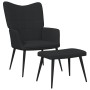 Sillón de relax con reposapiés tela negro