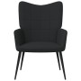 Sillón de relax con reposapiés tela negro