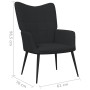 Sillón de relax con reposapiés tela negro