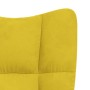 Silla mecedora de terciopelo amarillo mostaza