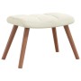 Silla mecedora con reposapiés terciopelo crema