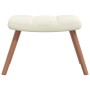 Silla mecedora con reposapiés terciopelo crema