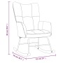 Silla mecedora con reposapiés terciopelo crema